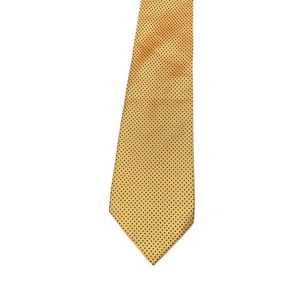 Lauren Ralph Lauren Mens Tie 100% Silk Yellow Blue Hand Made Gold Business